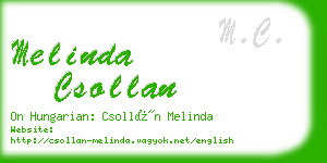 melinda csollan business card